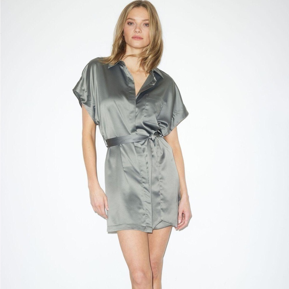 DYNAMITE • Stella Belted Shirt Dress - Picture 2 of 13